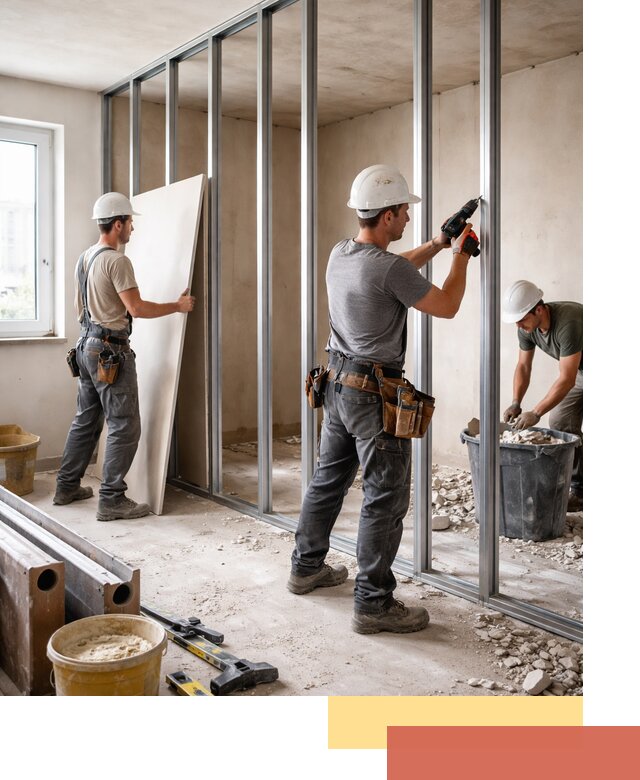 Перенос гипсокартонной перегородки в Новокуйбышевске профессионально и быстро