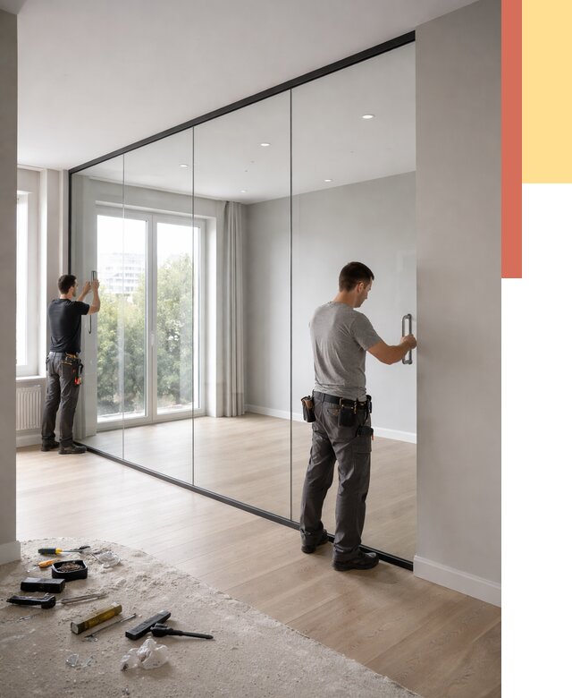 Изготовление стеклянных перегородок в Новокуйбышевске от 12649 руб. под ключ | ОТДЕЛОЧНИК-Нвб