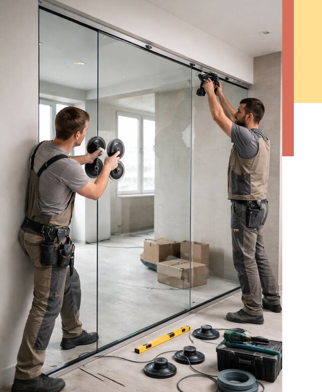 Монтаж стеклянных перегородок в Новокуйбышевске от 6657 руб. | ОТДЕЛОЧНИК-Нвб