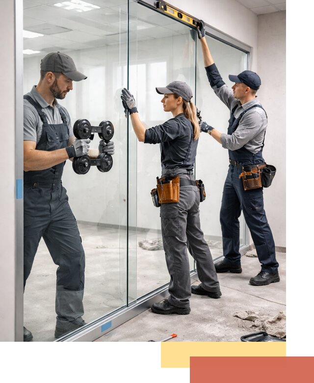 Профессиональный монтаж стеклянных перегородок в Новокуйбышевске