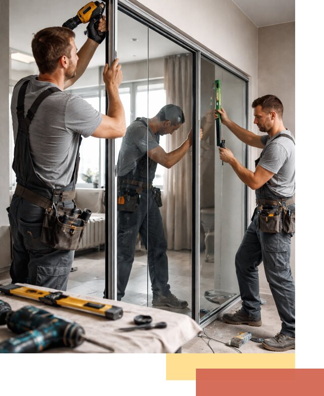 Каркасные стеклянные перегородки под ключ в Новокуйбышевске