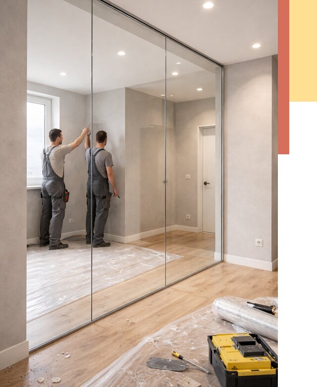 Безрамные стеклянные перегородки в Новокуйбышевске — монтаж от 9730 руб. | ОТДЕЛОЧНИК-Нвб