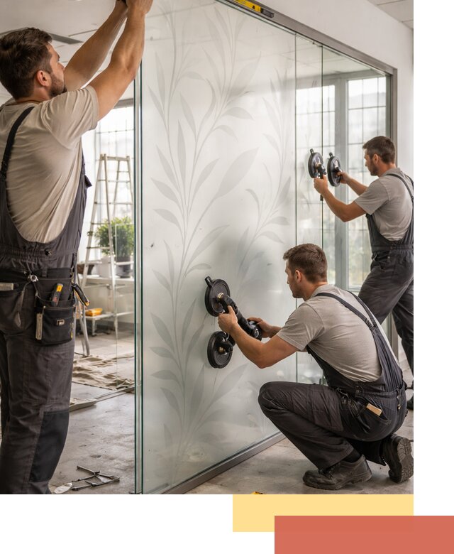 Стеклянные перегородки с рисунком на заказ в Новокуйбышевске