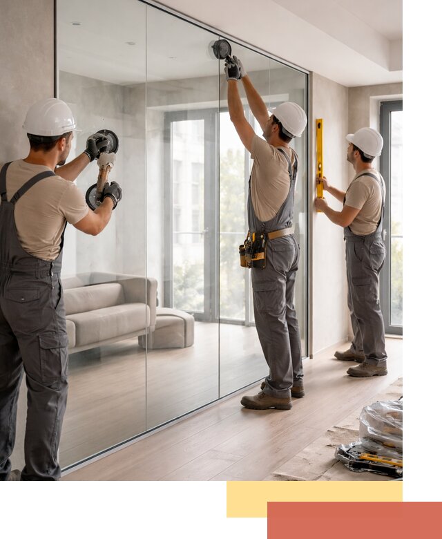 Перегородки из закаленного стекла в Новокуйбышевске для офисов и квартир