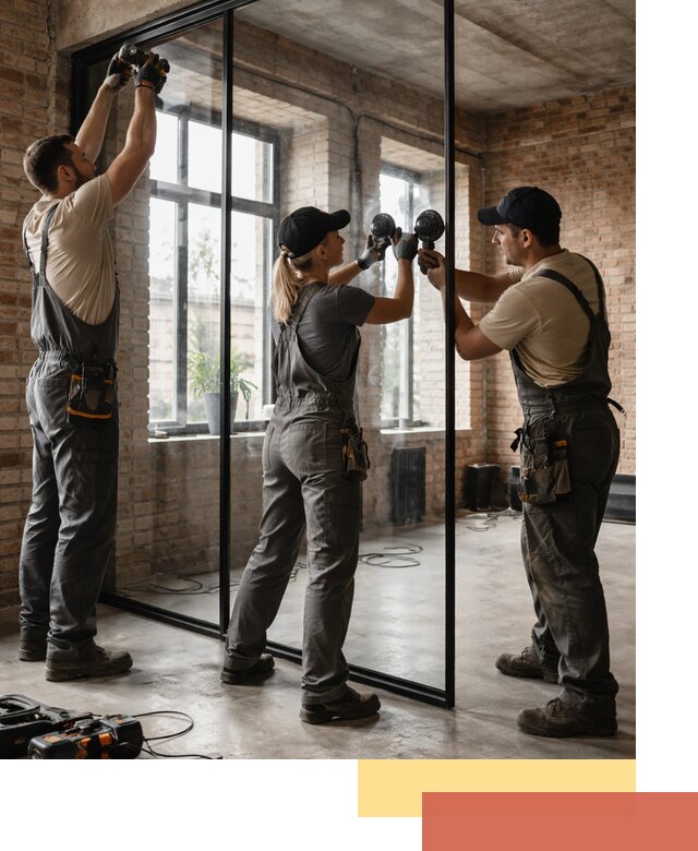 Стеклянные перегородки лофт — изготовление и монтаж в Новокуйбышевске