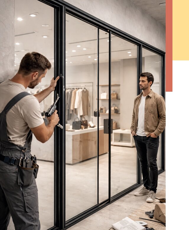 Стеклянные перегородки для магазинов в Новокуйбышевске от 8398 руб. под ключ | ОТДЕЛОЧНИК-Нвб