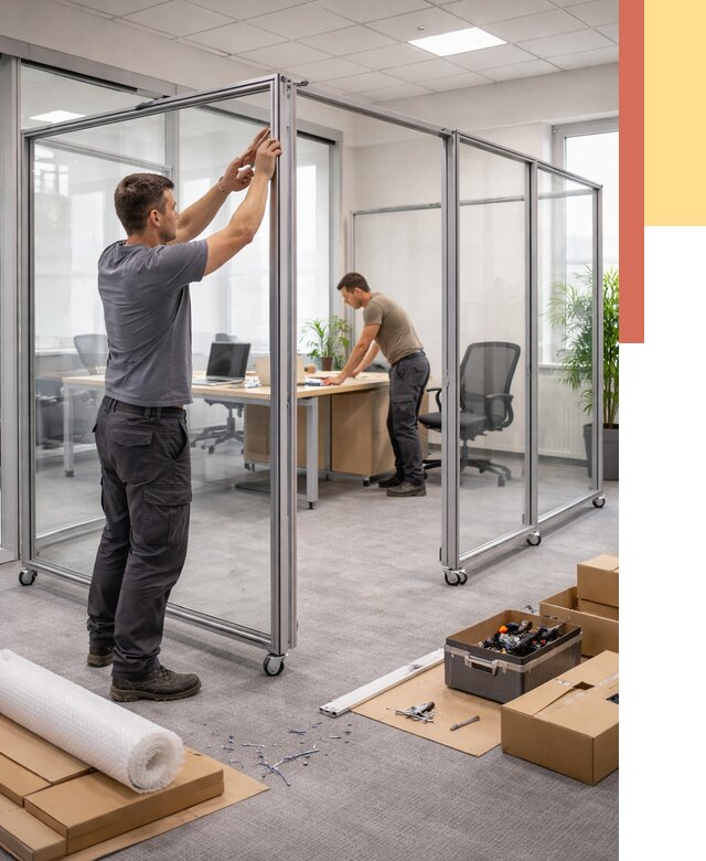 Мобильные офисные перегородки в Новокуйбышевске от 12803 руб. — установка под ключ | ОТДЕЛОЧНИК-Нвб