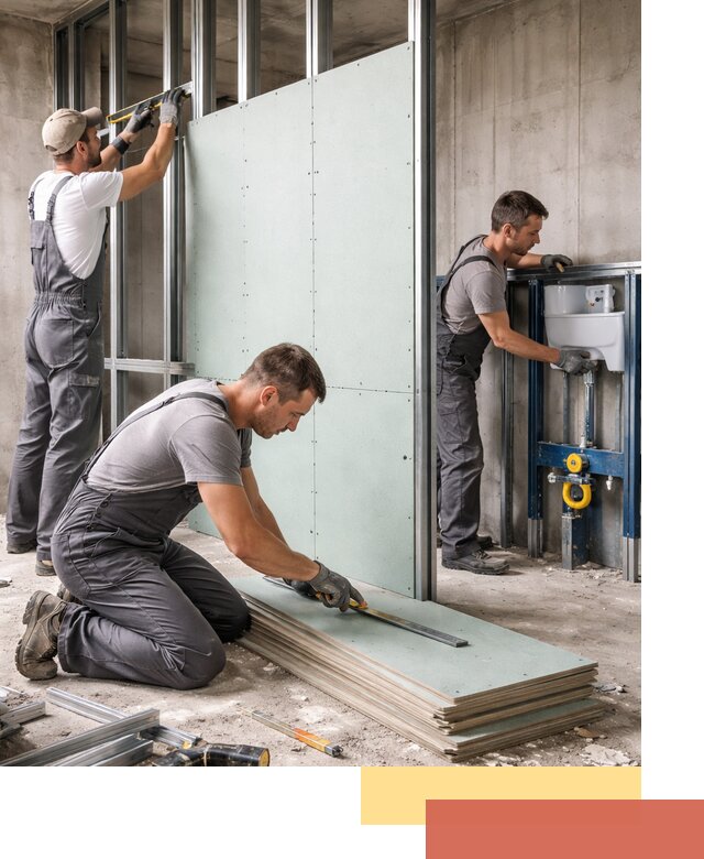 Монтаж и ремонт сантехнических перегородок в Новокуйбышевске