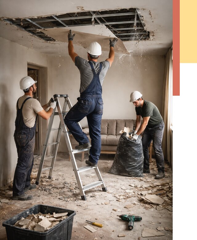 Демонтаж гипсокартонного потолка в Новокуйбышевске от 430 руб. за м2 — ОТДЕЛОЧНИК-Нвб