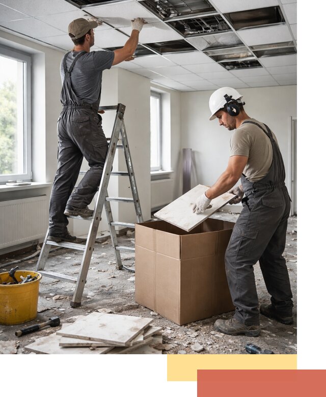 Демонтаж потолочной плитки в Новокуйбышевске быстро и аккуратно