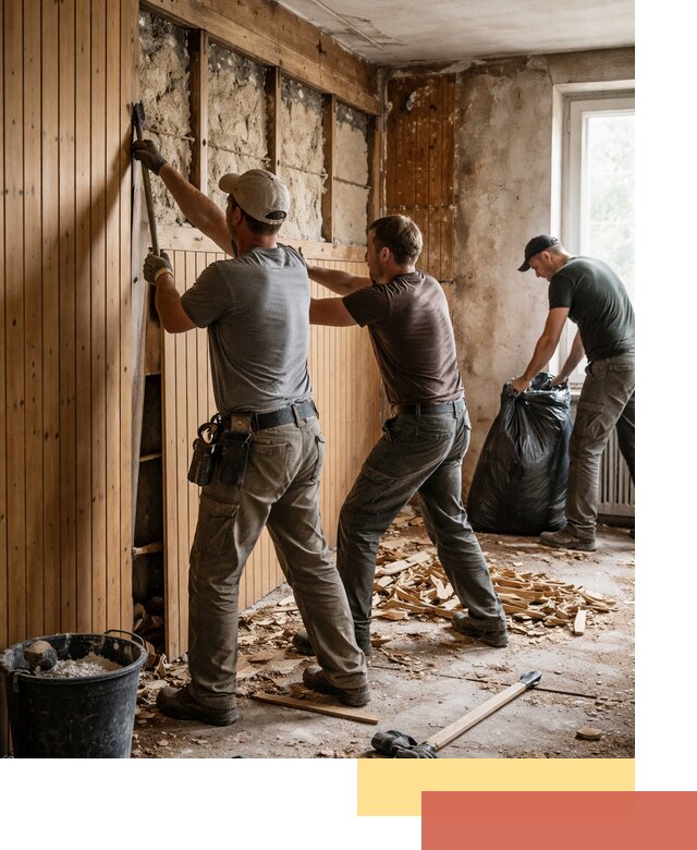 Демонтаж вагонки и вывоз материалов в Новокуйбышевске