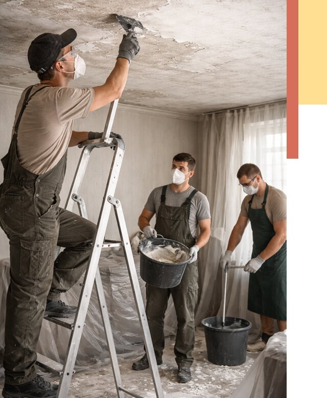 Удаление побелки с потолка в Новокуйбышевске от 2561 руб. быстро и недорого | ОТДЕЛОЧНИК-Нвб