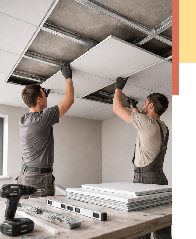 Монтаж кассетного потолка в Новокуйбышевске от 4609 руб/м2 — установка и сборка | ОТДЕЛОЧНИК-Нвб