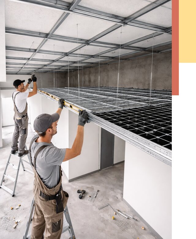 Монтаж потолка грильято в Новокуйбышевске от 461 руб./м² — быстрая сборка под ключ | ОТДЕЛОЧНИК-Нвб