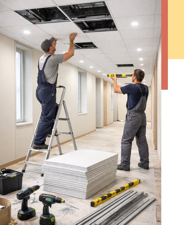 Ремонт потолка Армстронг в Новокуйбышевске от 4609 руб. — быстро и недорого | ОТДЕЛОЧНИК-Нвб