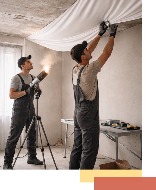 Установка натяжного потолка под ключ в Новокуйбышевске