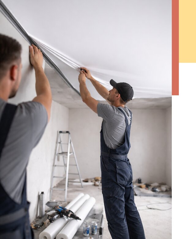 Монтаж матового натяжного потолка в Новокуйбышевске от 4609 руб./м² — быстро и недорого | ОТДЕЛОЧНИК-Нвб