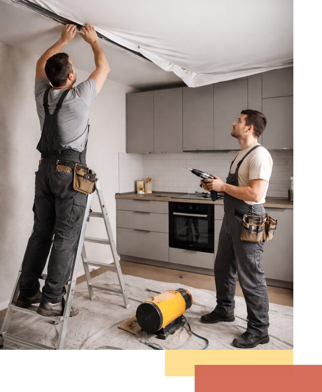 Монтаж натяжного потолка на кухне в Новокуйбышевске