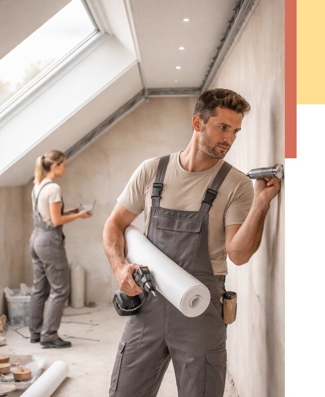 Монтаж натяжного потолка на мансарде в Новокуйбышевске от 3585 руб. | ОТДЕЛОЧНИК-Нвб