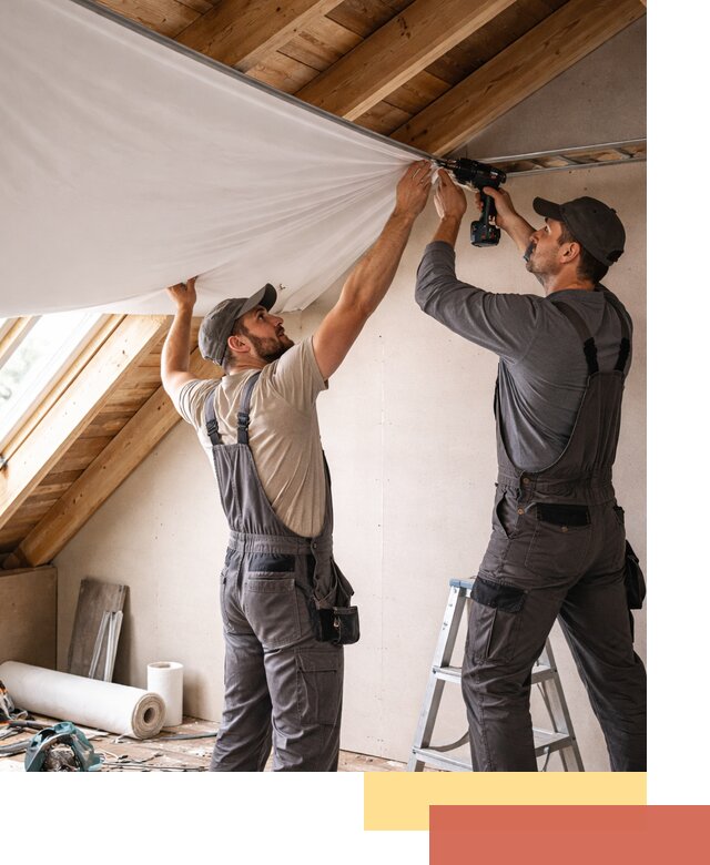 Монтаж натяжного потолка в мансарде в Новокуйбышевске