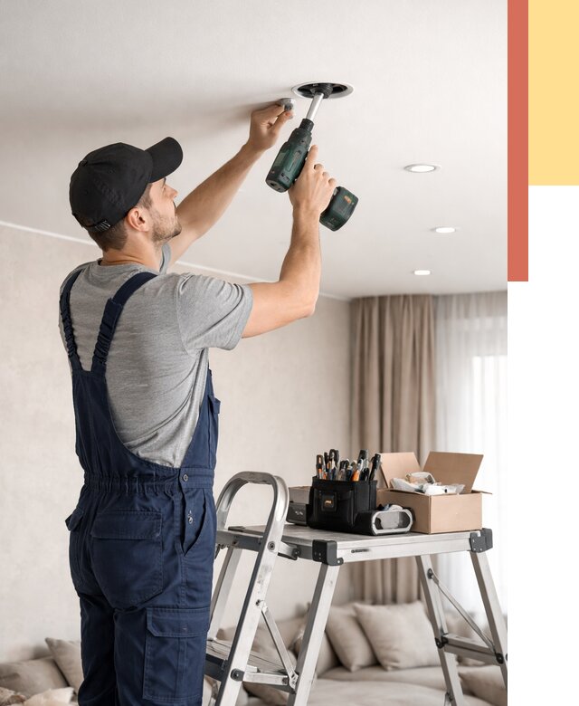 Установка и монтаж точечных светильников в натяжной потолок в Новокуйбышевске от 1844 руб. | ОТДЕЛОЧНИК-Нвб