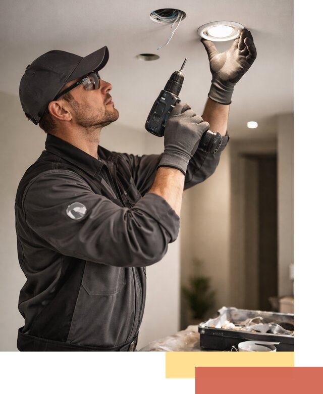 Установка точечных светильников в натяжной потолок в Новокуйбышевске