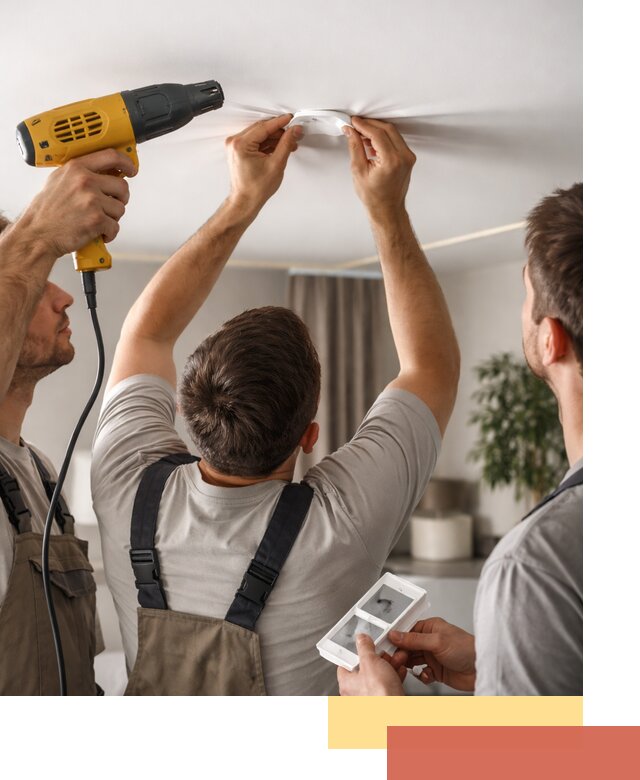 Ремонт прокола полотна натяжного потолка в Новокуйбышевске