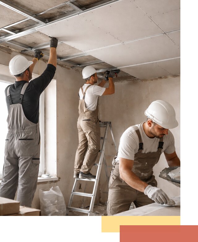 Одноуровневый потолок из гипсокартона в Новокуйбышевске — монтаж и отделка