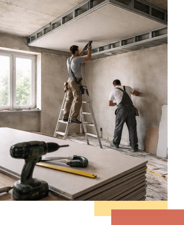 Двухуровневый потолок из гипсокартона в Новокуйбышевске