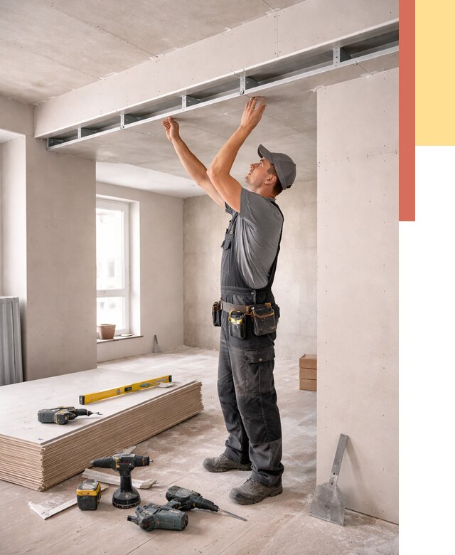 Потолок из гипсокартона с нишей в Новокуйбышевске от 1280 руб. под ключ | ОТДЕЛОЧНИК-Нвб