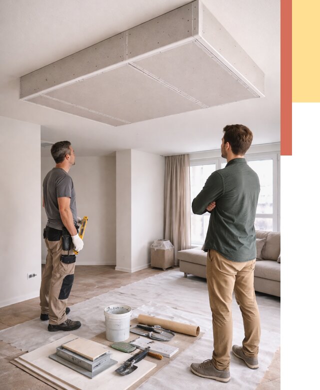 Короб на потолке из гипсокартона в Новокуйбышевске от 2253 руб. — монтаж и услуги под ключ | ОТДЕЛОЧНИК-Нвб