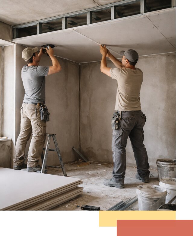 Короб из гипсокартона на потолке под ключ в Новокуйбышевске