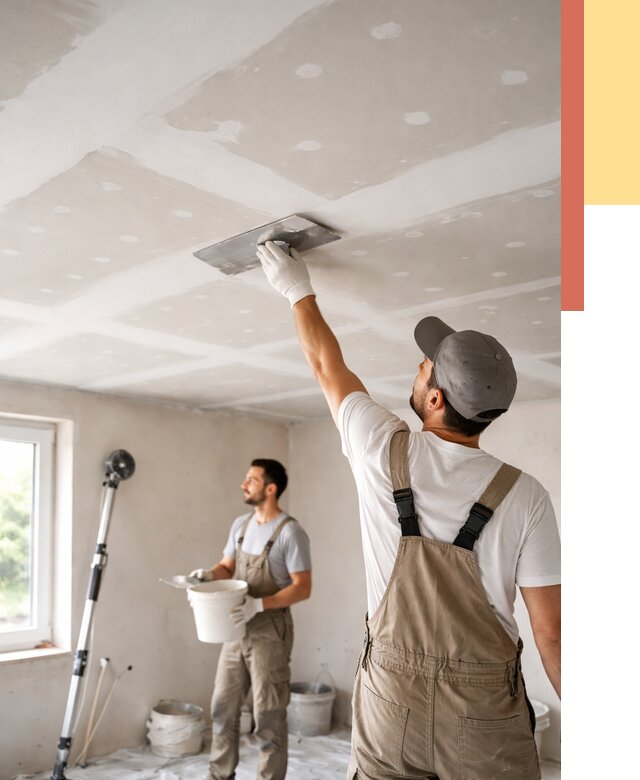 Шпаклевка потолка из гипсокартона в Новокуйбышевске от 3277 руб./м2 — услуги под ключ | ОТДЕЛОЧНИК-Нвб