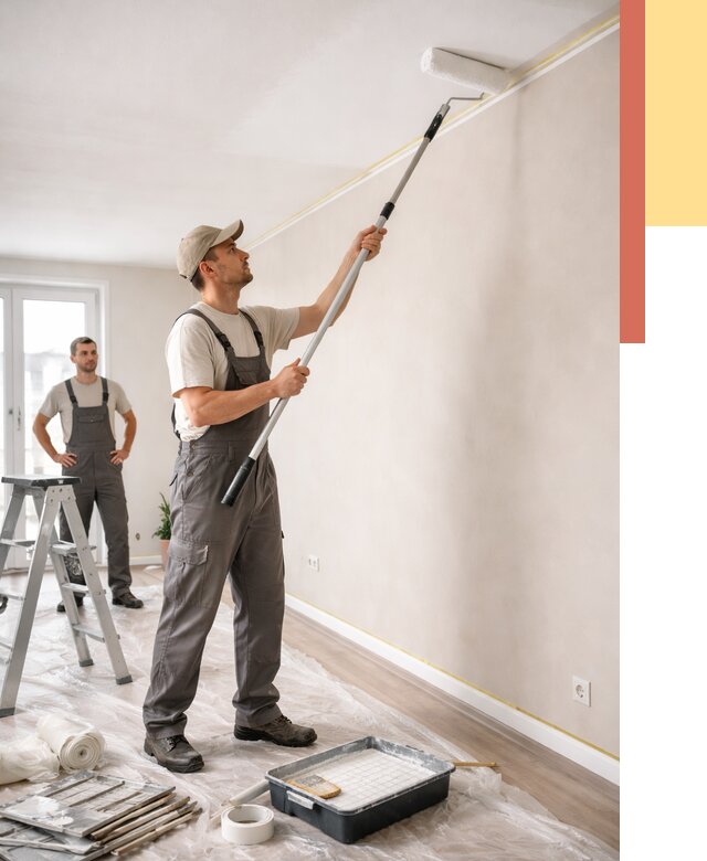 Покраска потолка из гипсокартона в Новокуйбышевске от 4609 руб./м2 — услуги под ключ | ОТДЕЛОЧНИК-Нвб