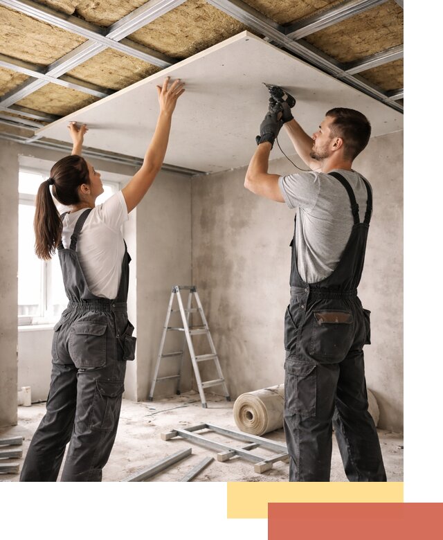 Звукоизоляция потолка из ГКЛ в Новокуйбышевске профессионально и надежно