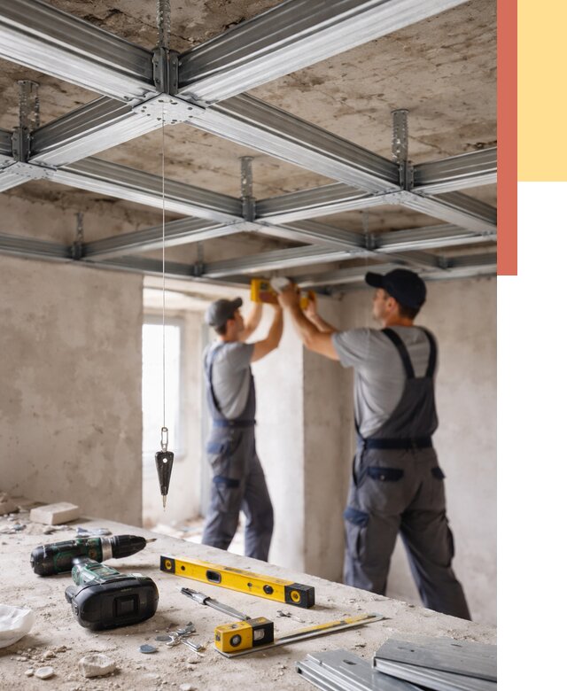 Монтаж каркаса потолка из профиля в Новокуйбышевске от 4609 руб. — услуги ОТДЕЛОЧНИК-Нвб