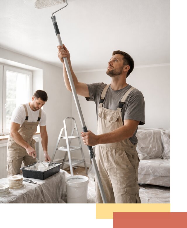 Покраска потолка водоэмульсионной краской в Новокуйбышевске