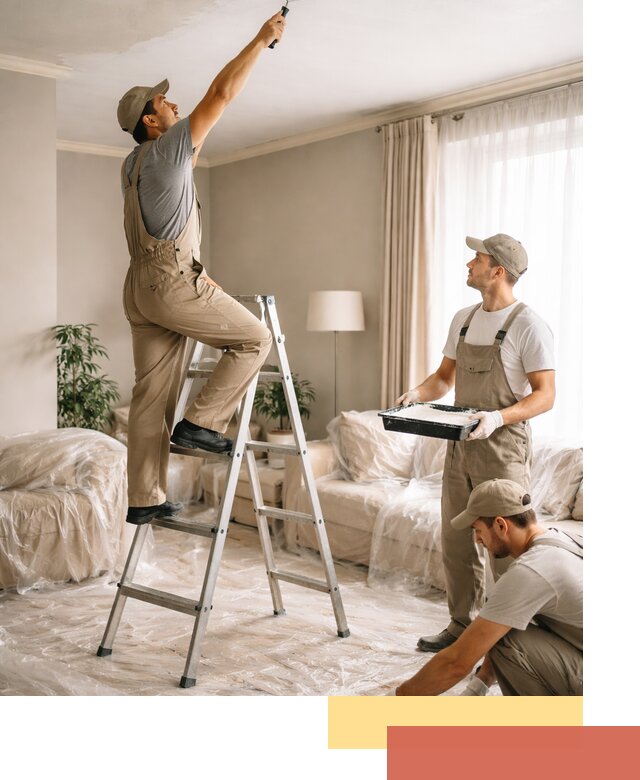 Покраска потолков акриловой краской в Новокуйбышевске качественно и быстро