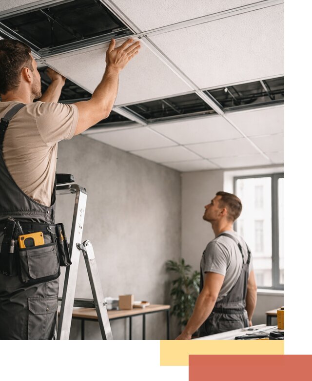 Монтаж потолочной плитки в Новокуйбышевске качественно и в срок