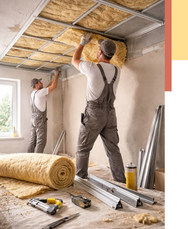 Утепление потолка в Новокуйбышевске от 7374 руб/м2 — недорого, быстро, под ключ | ОТДЕЛОЧНИК-Нвб