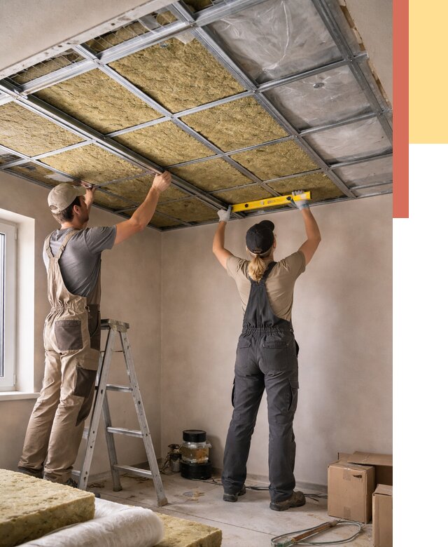 Шумоизоляция потолка в Новокуйбышевске от 1280 руб. под ключ — услуги ОТДЕЛОЧНИК-Нвб