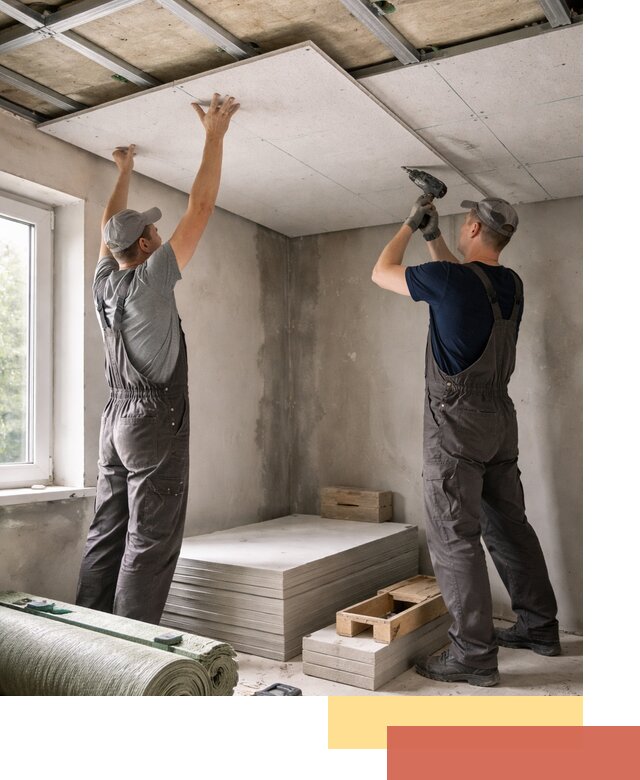 Шумоизоляция потолка панелями ЗИПС в Новокуйбышевске